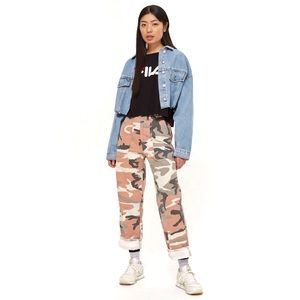 Topshop Sonny Camouflage Trousers, Pink Multicolor